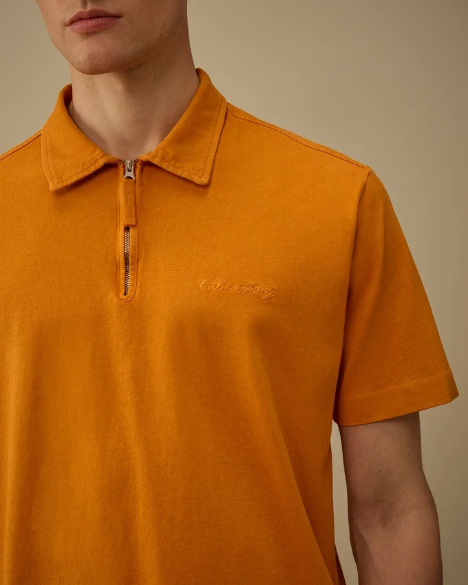 1020 Jersey Kısa Kollu Yarım Fermuarlı Polo