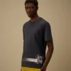 24/1 Jersey Kısa Kollu Alt Kısımda Logo Bulunan Gömlek