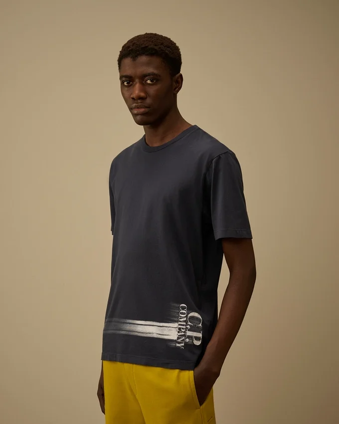 24/1 Jersey Kısa Kollu Alt Kısımda Logo Bulunan Gömlek