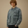50 Fili İndigo Ağartmalı Goggle Jacket