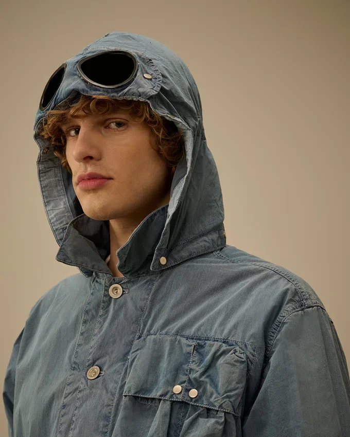50 Fili İndigo Ağartmalı Goggle Jacket