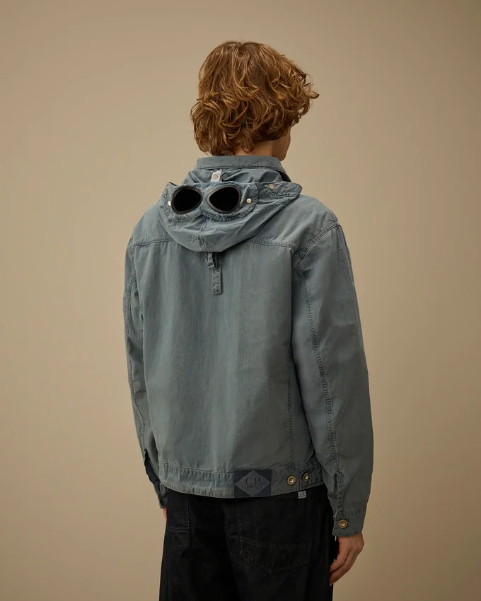 50 Fili İndigo Ağartmalı Goggle Jacket