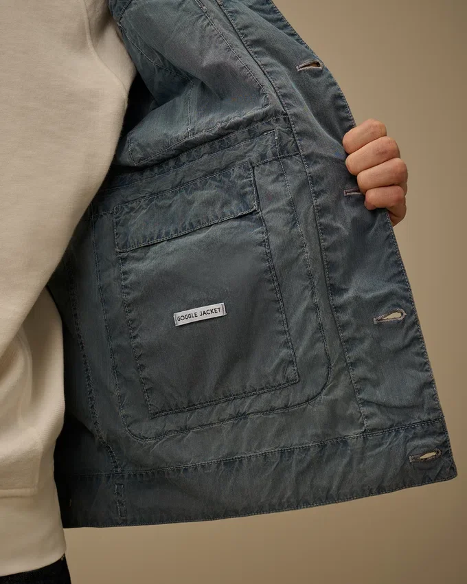 50 Fili İndigo Ağartmalı Goggle Jacket