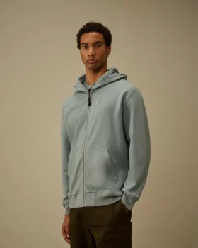 Çapraz Desenli Kabartmalı Polar Fermuarlı Kapüşonlu Sweatshirt