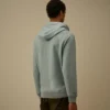Çapraz Desenli Kabartmalı Polar Fermuarlı Kapüşonlu Sweatshirt