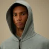 Çapraz Desenli Kabartmalı Polar Fermuarlı Kapüşonlu Sweatshirt