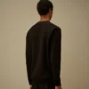 Çapraz Desenli Kabartmalı Polar RundhalsSweatshirt