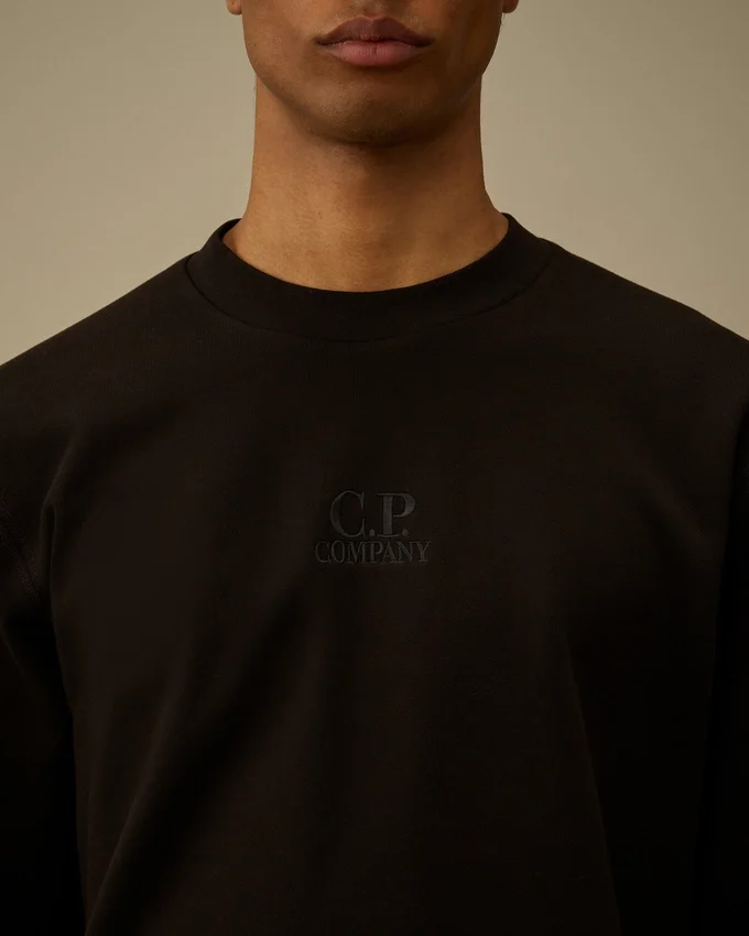 Çapraz Desenli Kabartmalı Polar RundhalsSweatshirt