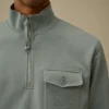 Çapraz Desenli Kabartmalı Polar Yarım Fermuarlı Sweatshirt