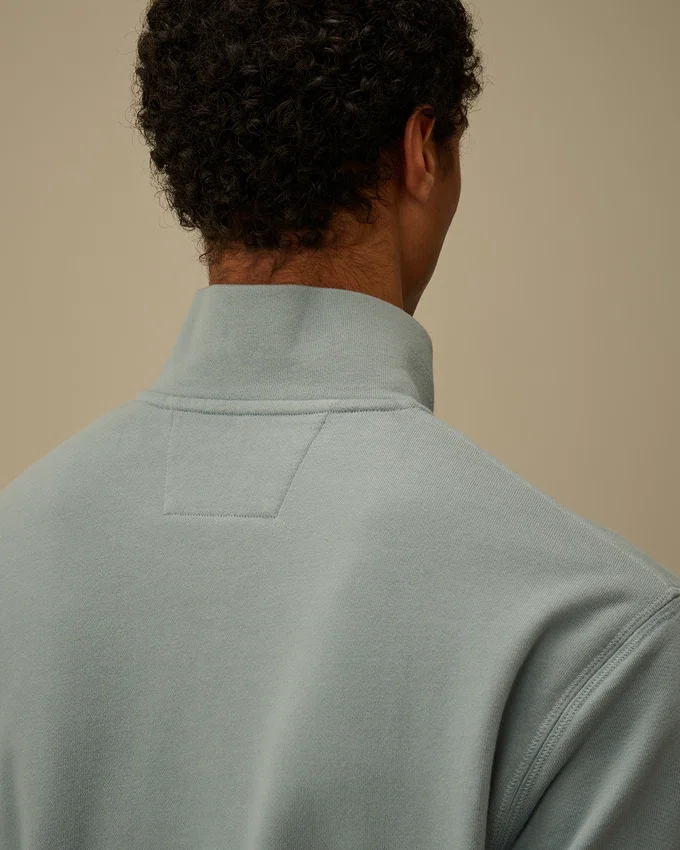 Çapraz Desenli Kabartmalı Polar Yarım Fermuarlı Sweatshirt