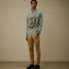 Çapraz Desenli Kabartmalı Polar Yarım Fermuarlı Sweatshirt