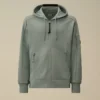 Çapraz Dokulu Kabartmalı Polar Fermuarlı Kapüşonlu Lens Sweatshirt