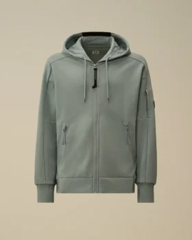 Çapraz Dokulu Kabartmalı Polar Fermuarlı Kapüşonlu Lens Sweatshirt