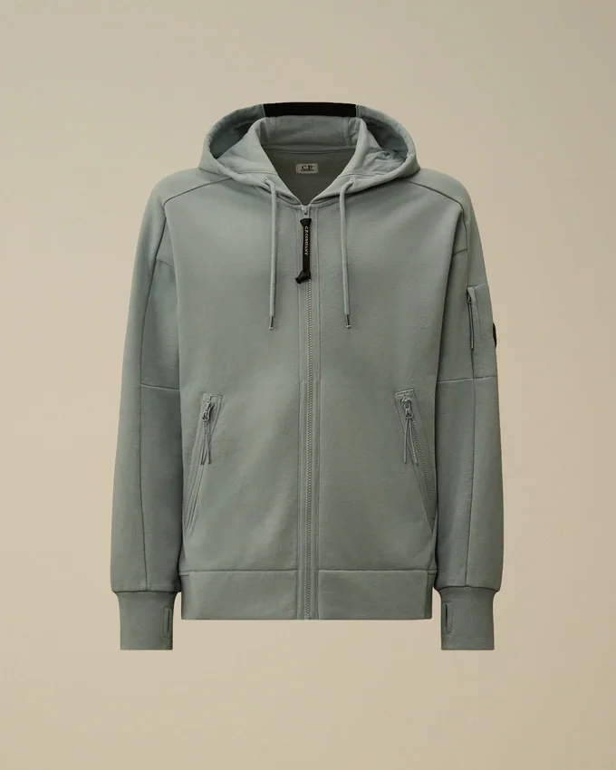 Çapraz Dokulu Kabartmalı Polar Fermuarlı Kapüşonlu Lens Sweatshirt