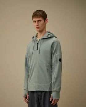Çapraz Dokulu Kabartmalı Polar Fermuarlı Kapüşonlu Lens Sweatshirt