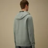 Çapraz Dokulu Kabartmalı Polar Fermuarlı Kapüşonlu Lens Sweatshirt