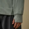 Çapraz Dokulu Kabartmalı Polar Fermuarlı Kapüşonlu Lens Sweatshirt