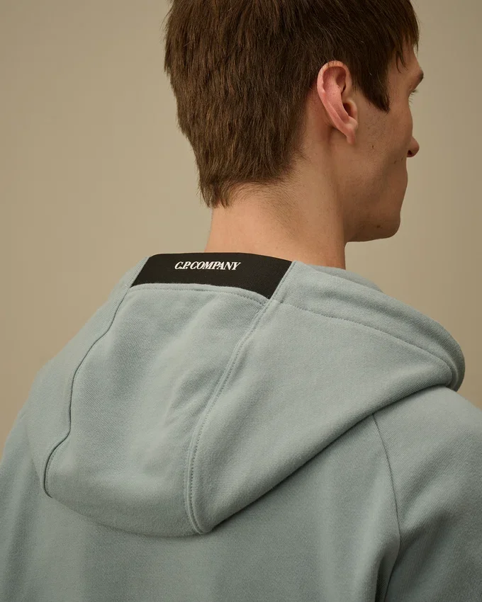Çapraz Dokulu Kabartmalı Polar Fermuarlı Kapüşonlu Lens Sweatshirt