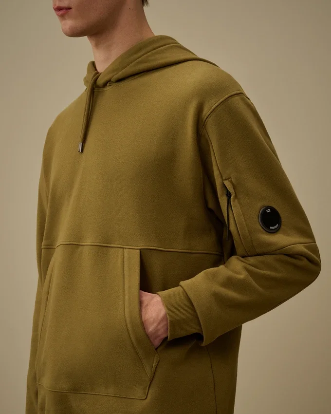 Çapraz Dokulu Kabartmalı Polar Kapüşonlu Lens Sweatshirt