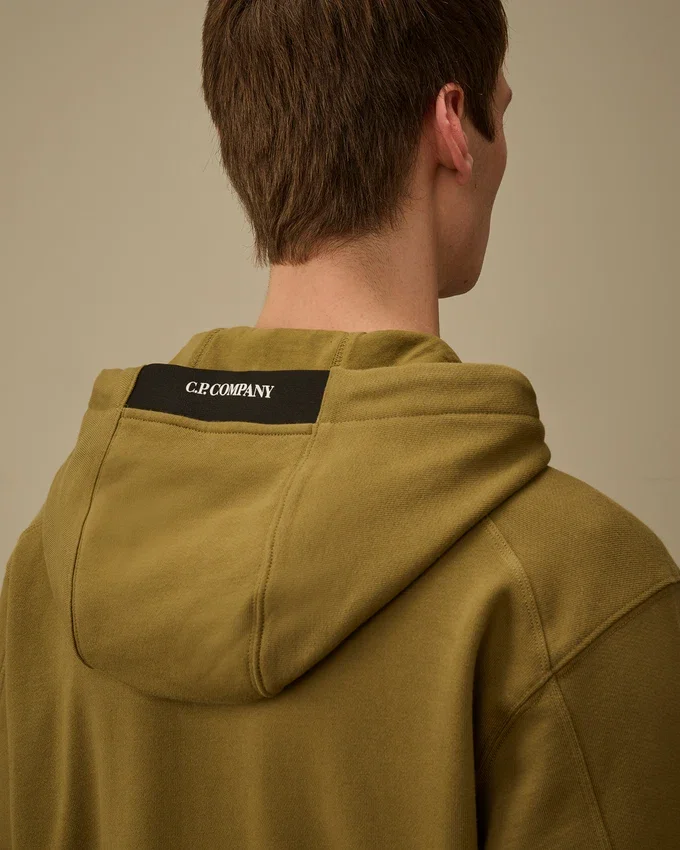 Çapraz Dokulu Kabartmalı Polar Kapüşonlu Lens Sweatshirt