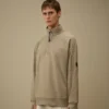 Çapraz Dokulu Kabartmalı Polar Yarım Fermuarlı Lens Sweatshirt