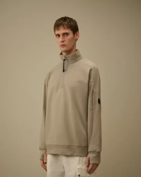 Çapraz Dokulu Kabartmalı Polar Yarım Fermuarlı Lens Sweatshirt