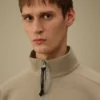 Çapraz Dokulu Kabartmalı Polar Yarım Fermuarlı Lens Sweatshirt