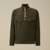 Ağır Jersey Kaplamalı Yarım Fermuarlı Sweatshirt