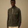 Ağır Jersey Kaplamalı Yarım Fermuarlı Sweatshirt