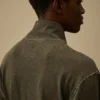 Ağır Jersey Kaplamalı Yarım Fermuarlı Sweatshirt