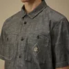Chambray Kısa Kollu Düğmeli Gömlek