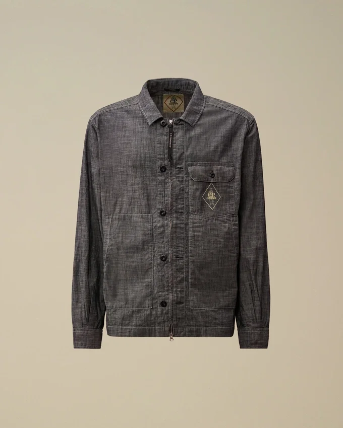 Chambray Uzun Kollu Fermuarlı Gömlek