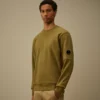Diyagonal Kabartmalı Polar Bisiklet Yaka Lens Sweatshirt