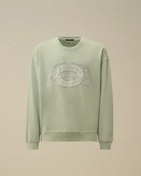 Diyagonal Polar Boxy Logo Bisiklet Yaka Sweatshirt