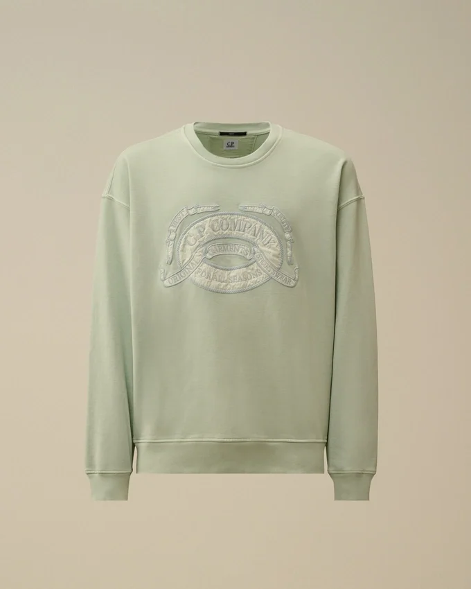 Diyagonal Polar Boxy Logo Bisiklet Yaka Sweatshirt