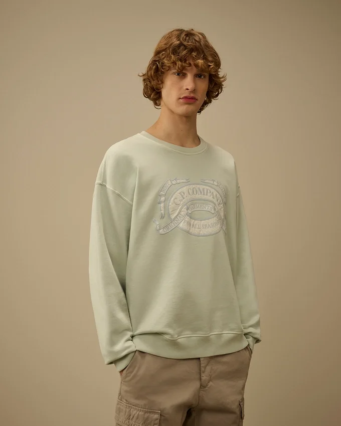 Diyagonal Polar Boxy Logo Bisiklet Yaka Sweatshirt