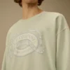 Diyagonal Polar Boxy Logo Bisiklet Yaka Sweatshirt