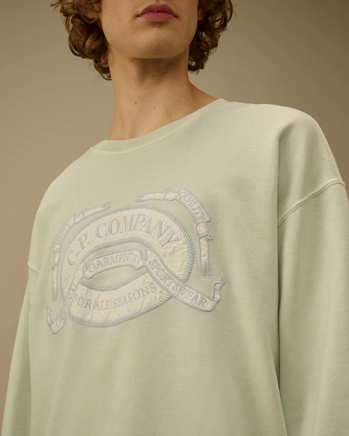 Diyagonal Polar Boxy Logo Bisiklet Yaka Sweatshirt