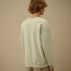 Diyagonal Polar Boxy Logo Bisiklet Yaka Sweatshirt