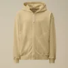 Diyagonal Polar Geniş Kesim Fermuarlı Kapüşonlu Sweatshirt