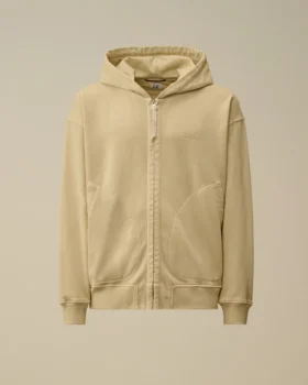 Diyagonal Polar Geniş Kesim Fermuarlı Kapüşonlu Sweatshirt