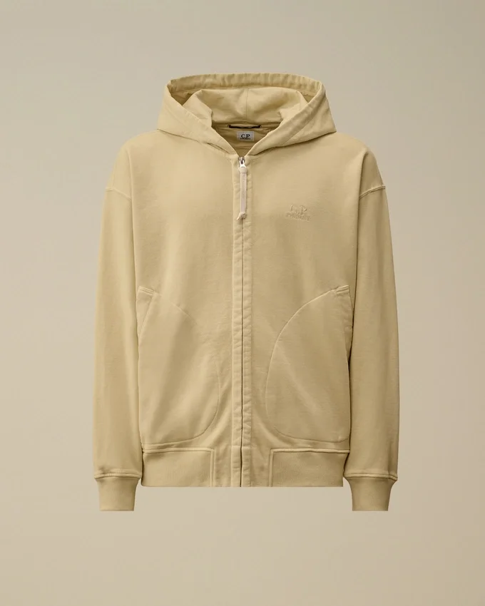 Diyagonal Polar Geniş Kesim Fermuarlı Kapüşonlu Sweatshirt