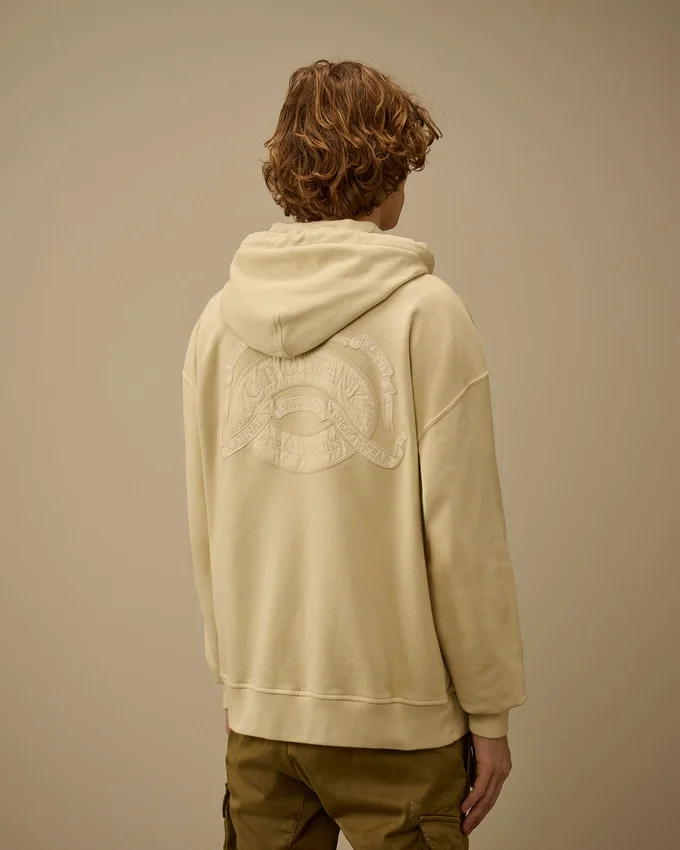 Diyagonal Polar Geniş Kesim Fermuarlı Kapüşonlu Sweatshirt