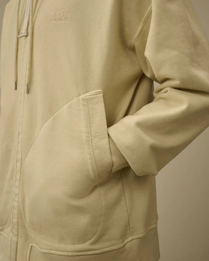 Diyagonal Polar Geniş Kesim Fermuarlı Kapüşonlu Sweatshirt