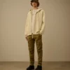 Diyagonal Polar Geniş Kesim Fermuarlı Kapüşonlu Sweatshirt