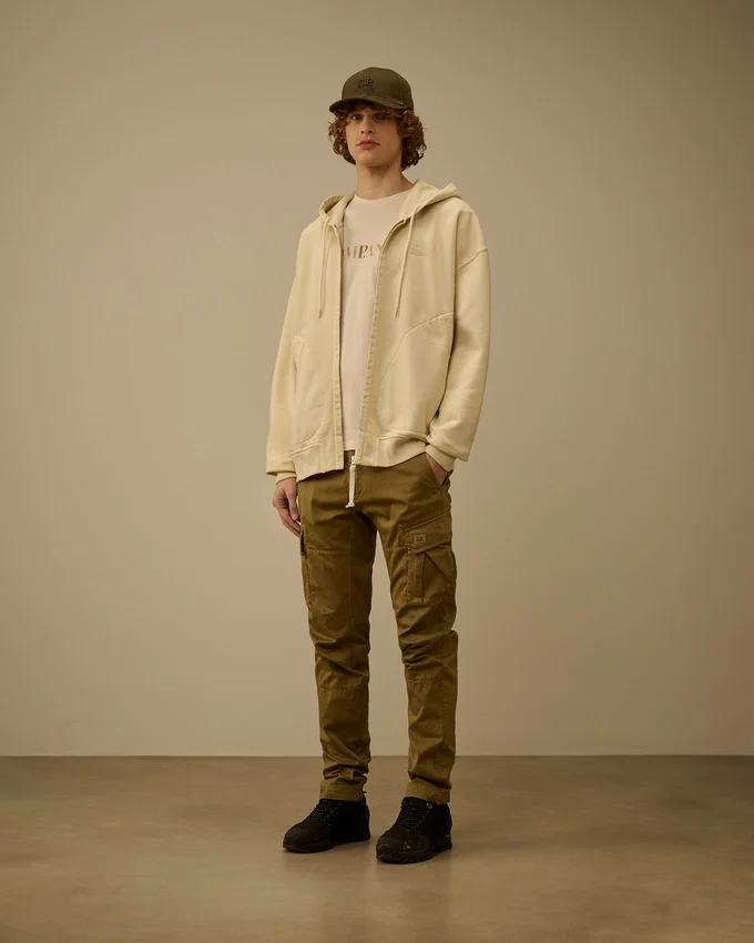 Diyagonal Polar Geniş Kesim Fermuarlı Kapüşonlu Sweatshirt