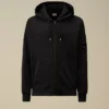 Hafif Polar Fermuarlı Kapüşonlu Lens Sweatshirt