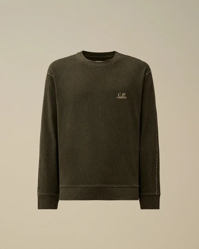 Kalın Jersey Kaplamalı Bisiklet Yaka Sweatshirt