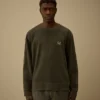 Kalın Jersey Kaplamalı Bisiklet Yaka Sweatshirt