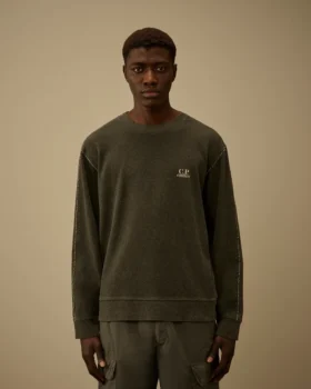 Kalın Jersey Kaplamalı Bisiklet Yaka Sweatshirt